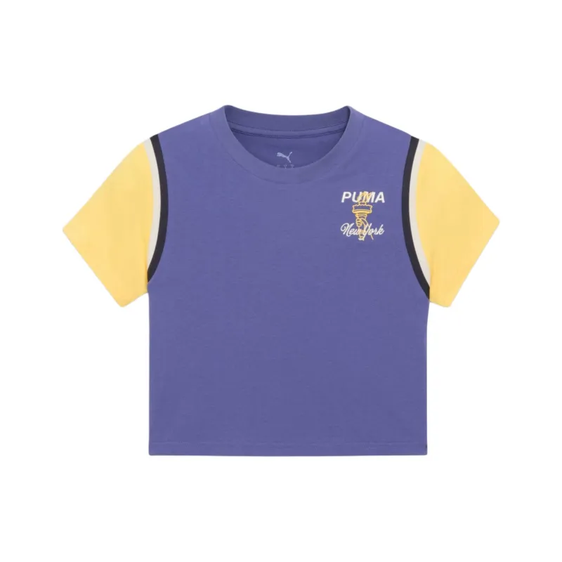 PUMA Camiseta Ajustada Y Corta Para Mujer Bright Lights Wardrobe Essentials Nyc Flagship-0