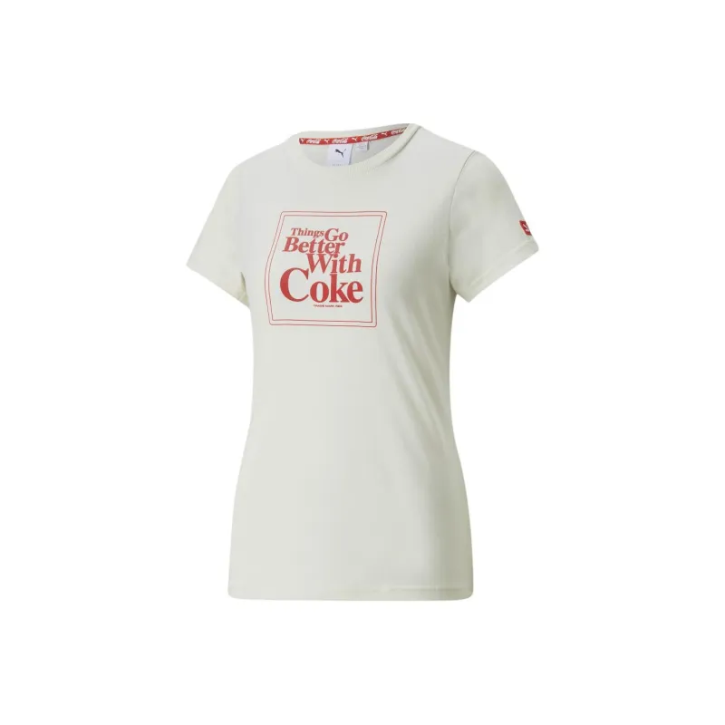 PUMA Puma X Coca-Cola COCA COLA Tee T-Shirt Women's White-0