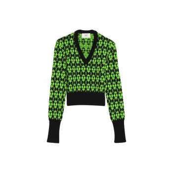 AMIPARIS Intarsia knit V neck Jumper