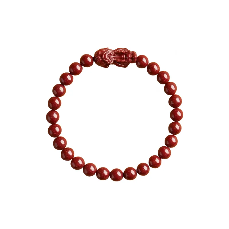 Stone On The Line Reconstructed Cinnabar Jade Bracelets Unisex-0