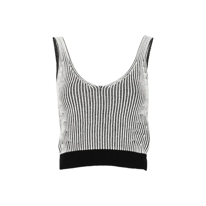 DKNY V neck Ribbed knit Top-0