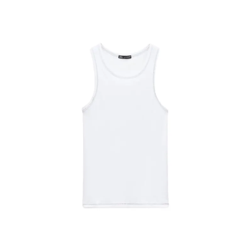 ZARA Tank Tops Women's White-0
