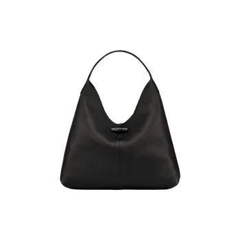 LONGCHAMP Roseau Essential Cow Leather Shoulder Bag Handbags Large Size Women's Black