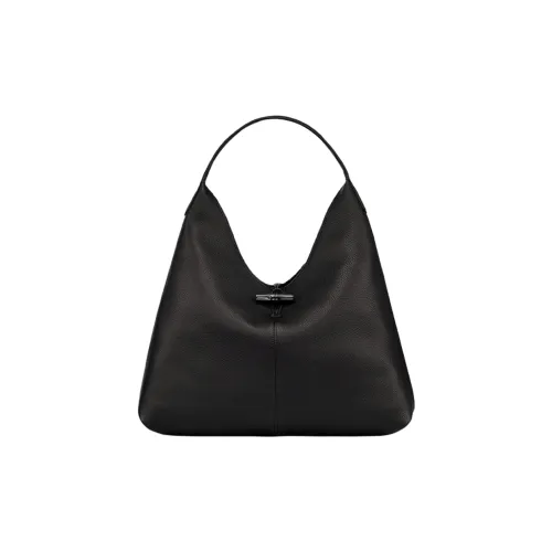 LONGCHAMP Roseau Essential Cow Leather Shoulder Bag Handbags Large Size Women's Black