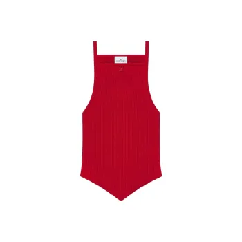 COURREGES Pointy Rib Knit Tank Top