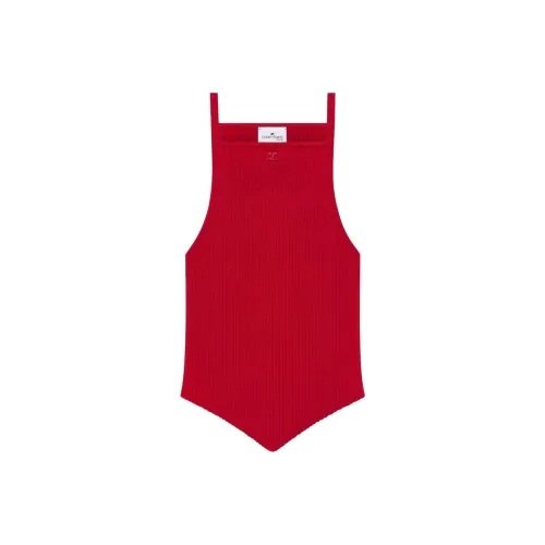COURREGES Pointy Rib Knit Tank Top