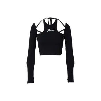 JYOSEI Mock Two Piece Long Sleeved T Shirt Women's Black