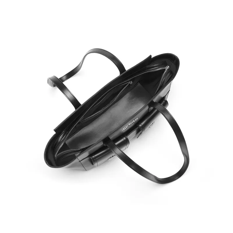 JELLYTOYBOY Artificial Leather Planet Frame Bag Small Size Portable/Shoulder Bag Women's Black/White-2