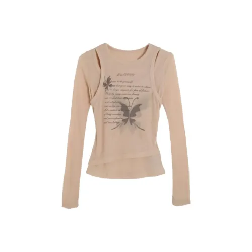 MUSTOFF T Shirts Women's Camel