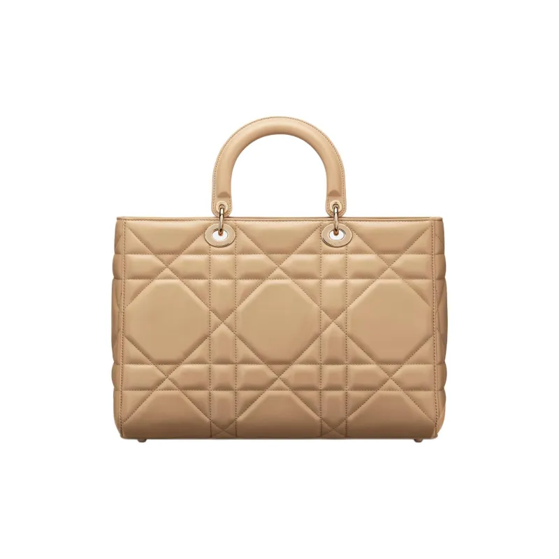 DIOR Lady D Sire Cow Leather Lady Dior Bag, Shoulder Bag, Crossbody Bag, Handbag Large Size Women's Cookie-3