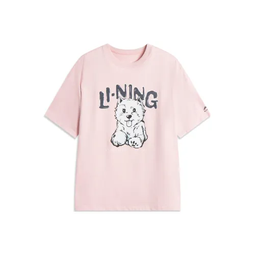 LiNing Sports Life Collection T Shirt Women's Light Crimson Pink