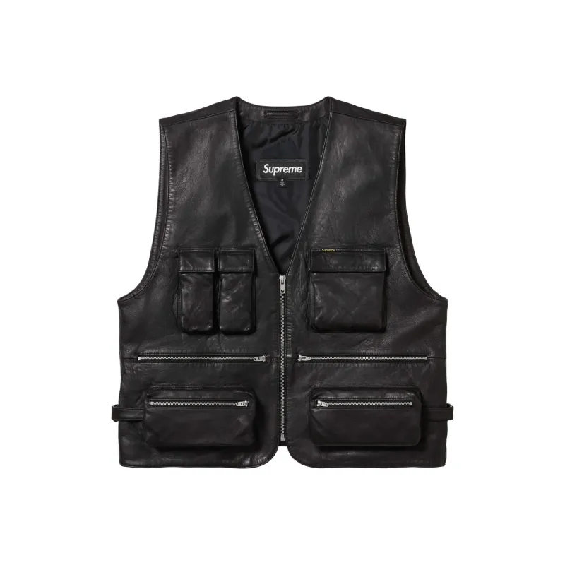 Supreme Leather Cargo Vest-0