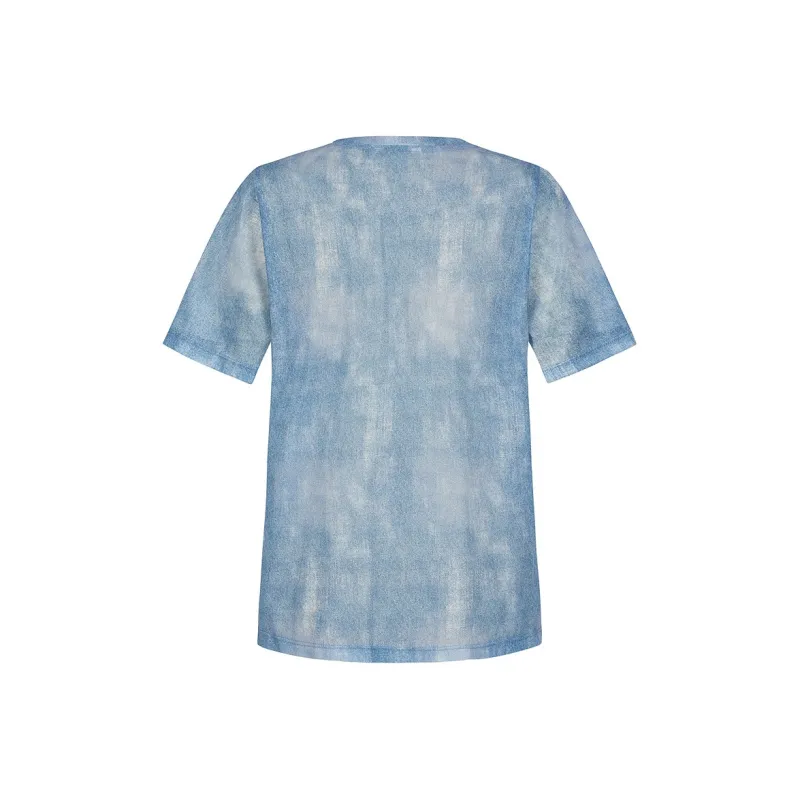 JZ. ANNAKRO Chiffon Shirt Women's Sky Blue-1