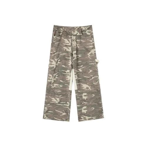 JHYQ Casual Pants Unisex Pink Gray Camouflage