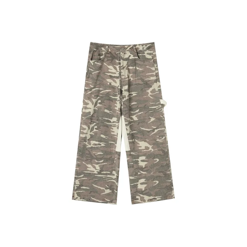 JHYQ Casual Pants Unisex Pink Gray Camouflage-0