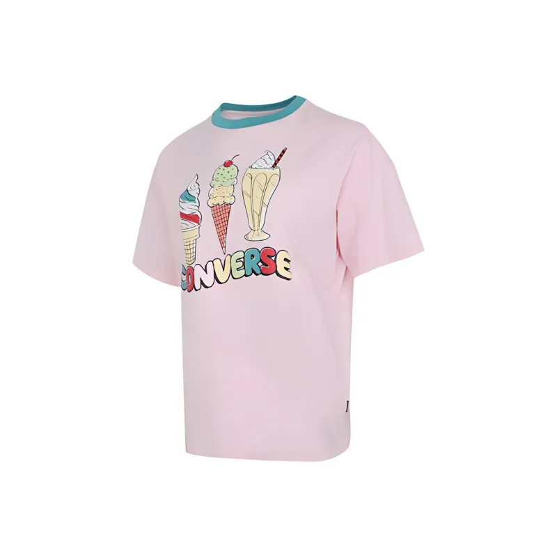 Converse Set in Sleeve T Shirt Women's Pink-0