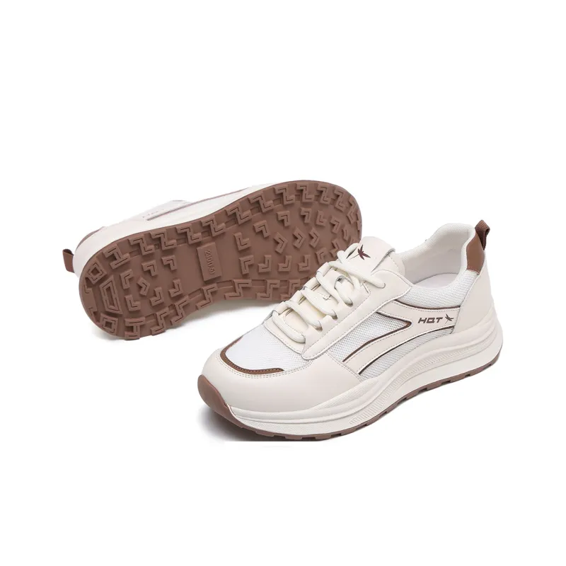 RED DRAGONFLY Breathable And Lightweight Low Top Casual Shoes Women's Beige Brown-4