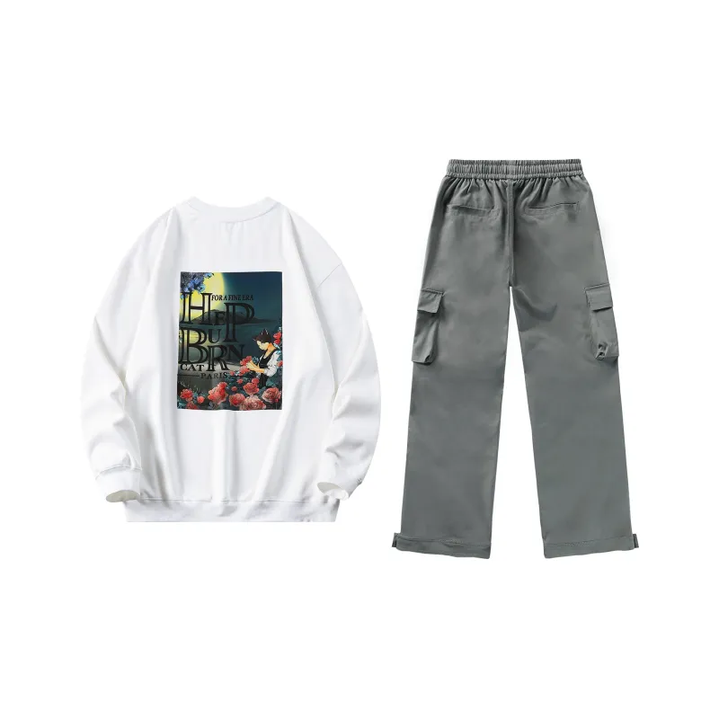 Hepburn Cat Sweatshirt Sets Unisex-9