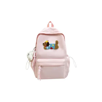 URBAN FOREST Nylon Backpack Unisex Pink/White/Black/Yellow
