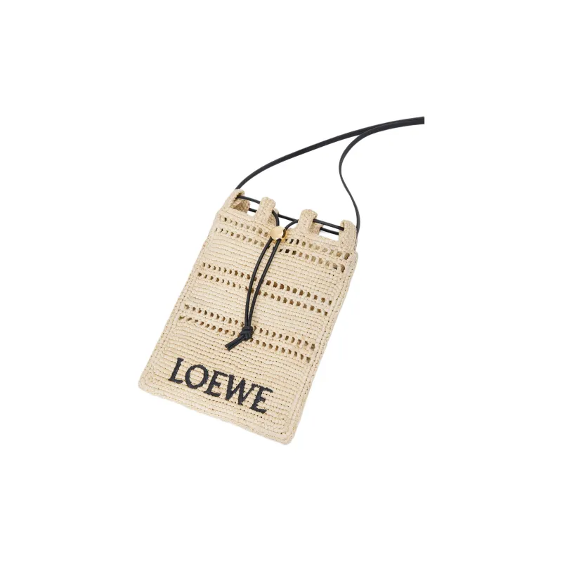 LOEWE Plant Material Crossbody Bag Women's Natural & Black-3