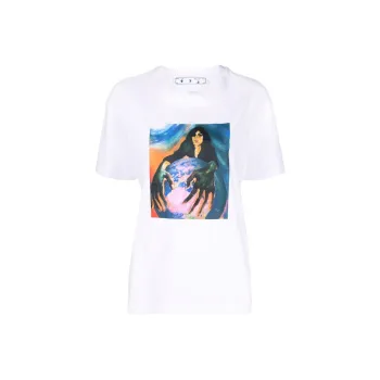 OFF WHITE Women's Mirko Artist Front Regular T Shirt White/Multi