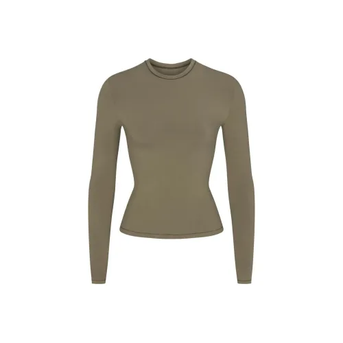Skims T Shirts Women's Earth Umber/ARMY