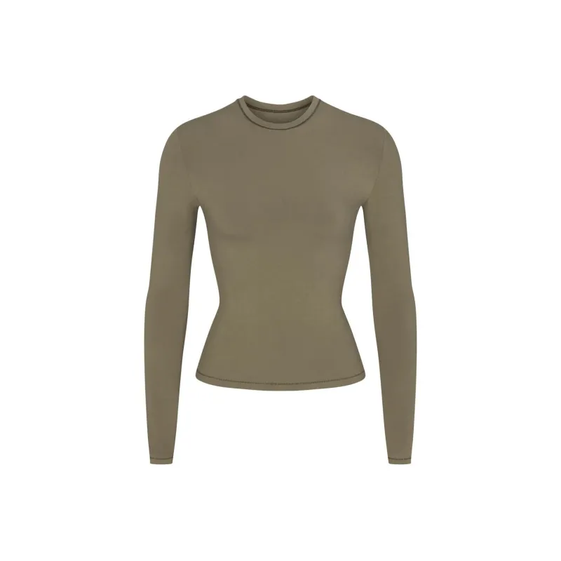 Skims T Shirts Women's Earth Umber/ARMY-0