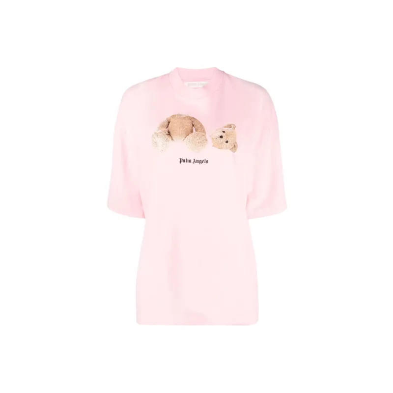 PALM ANGELS Women'ss Bear Loose T Shirt Almond Blossom/Brown-0