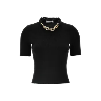 Paco Rabanne Chain Link Detailed Crewneck Top