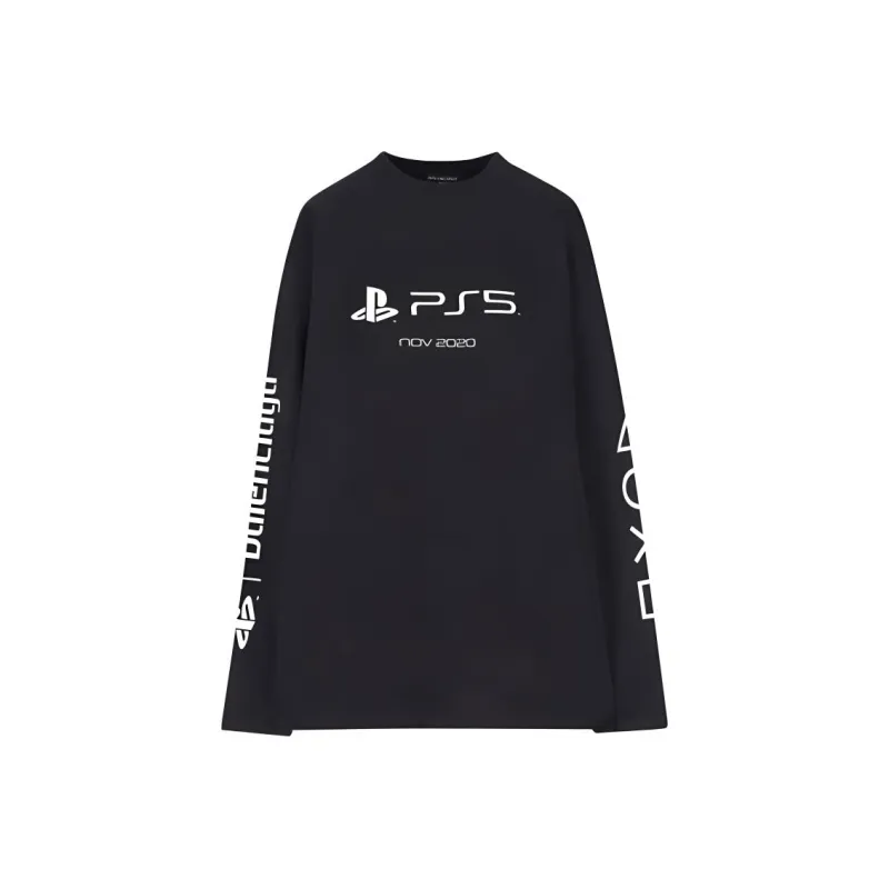 Balenciaga Playstation Boxy Long Sleeve Tee 'Black/White'-0
