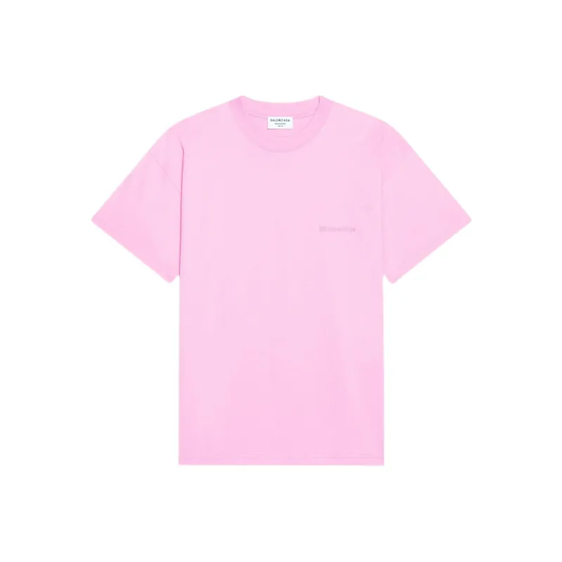 Balenciaga Logo T Shirt Pink-0
