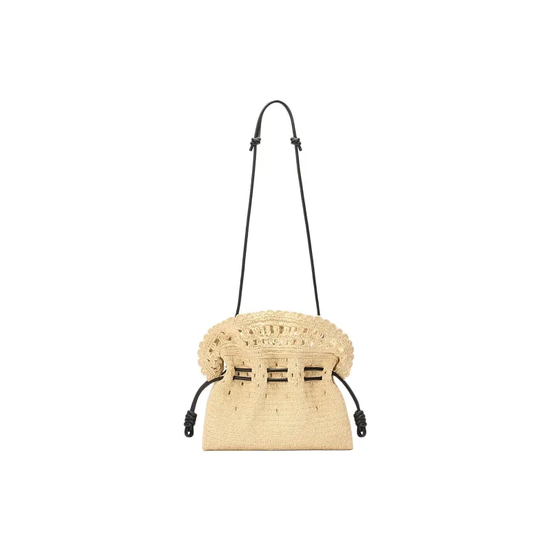 LOEWE Raffia Shoulder Bag Clutch Medium Size Women's Natural-2