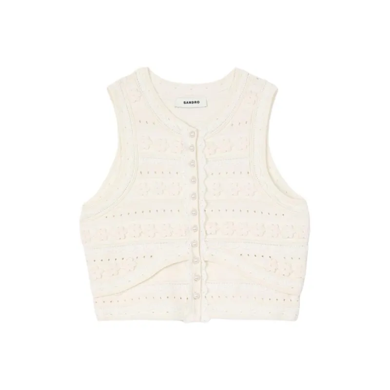 Sandro Crochet Vest-0