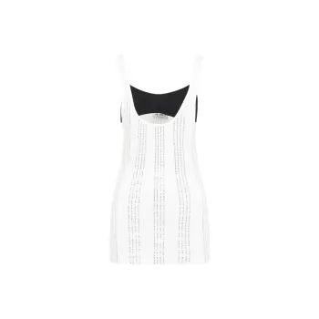 The Attico Embellished Double Layered Ribbed Top