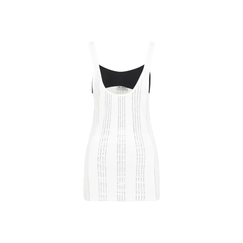 The Attico Embellished Double Layered Ribbed Top-0