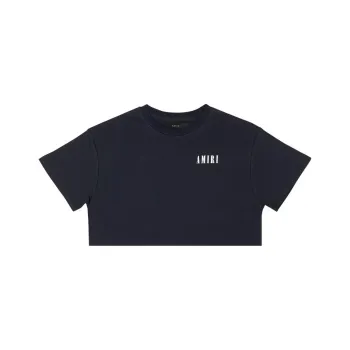 AMIRI Cropped Short Sleeve T Shirt 'Navy'