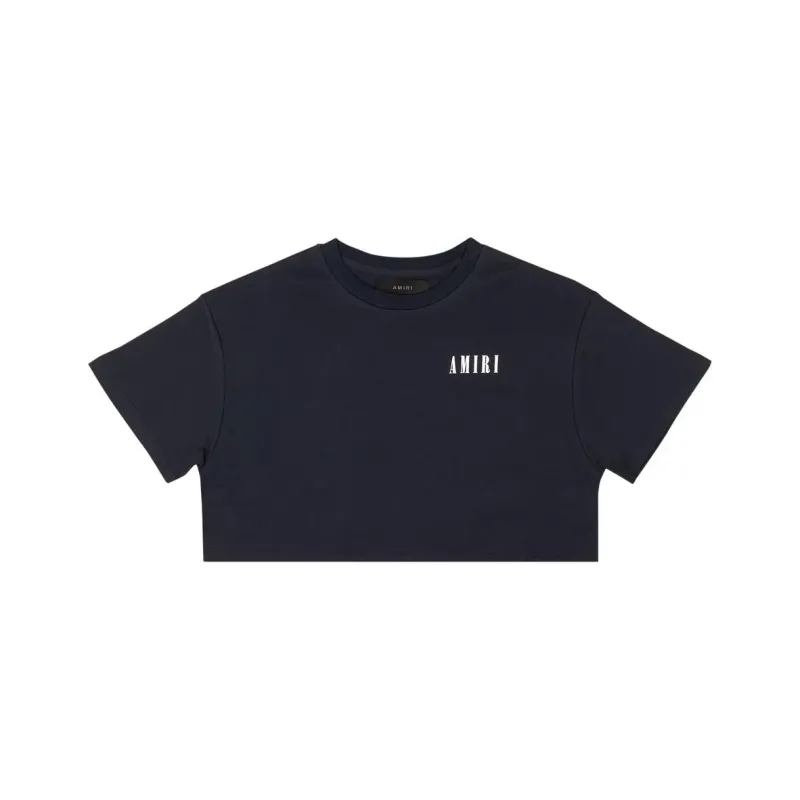 AMIRI Cropped Short Sleeve T Shirt 'Navy'-0