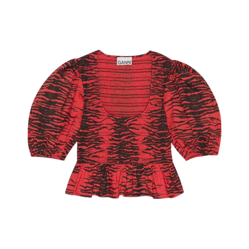 GANNI Crop Tops Women's Fire Red-0