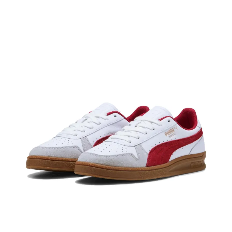PUMA Indoor OG Anti Slip Wear Resistant Low Top Training Shoes Unisex White Red-2