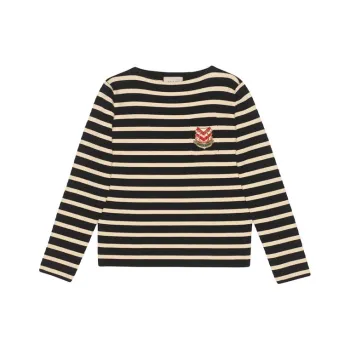 GUCCI T-Shirts Women's Black White Stripes