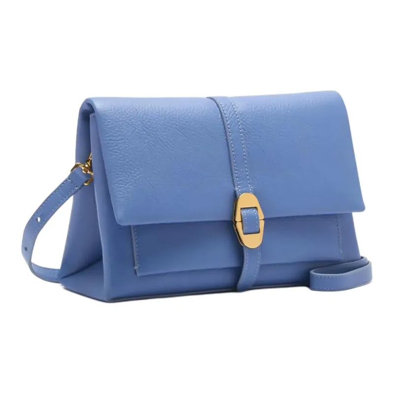 COCCINELLE Nubuck Leather Crossbody Bag, Shoulder Bag Trumpets Women's Blue-1