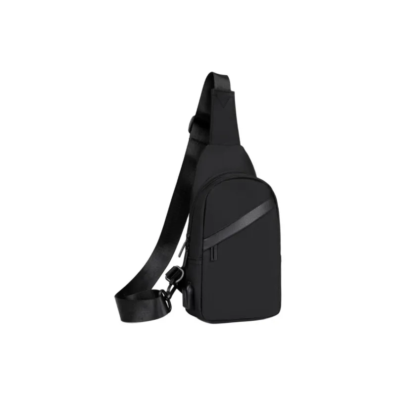 Old Man's Head Fabric Sling Bag Men's Black-2