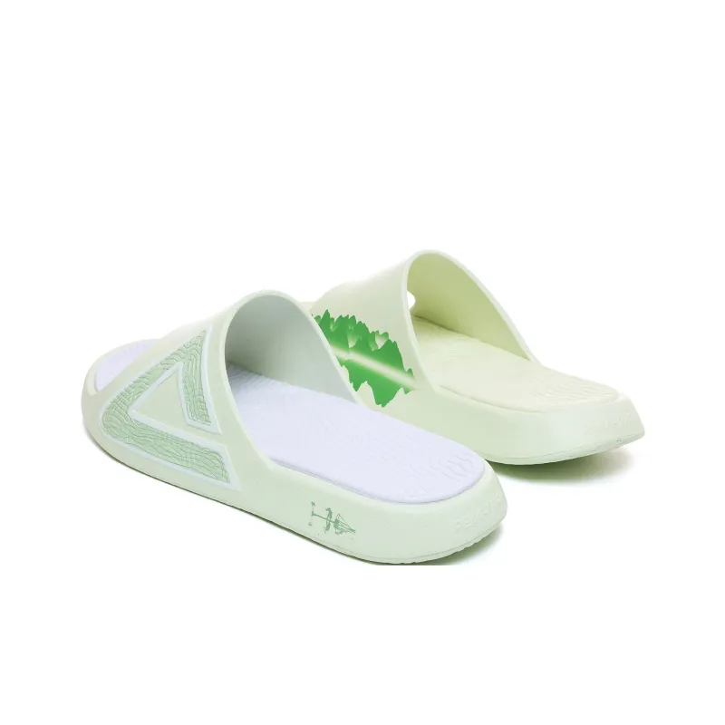 PEAK Attitude 7.0 Slip Resistant Abrasion Resistant Cushioning Slide Slippers Men's White And Green Mandarin Ducks-3