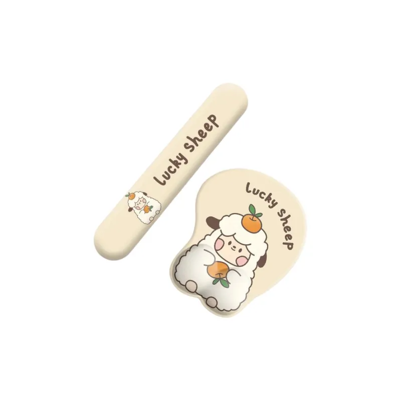LOVINGCOOL Rubber Pad Tulip Puppy Silicone Wrist Brace Keyboard Pad Office Set Instagram Style Cute Mouse Pads-4