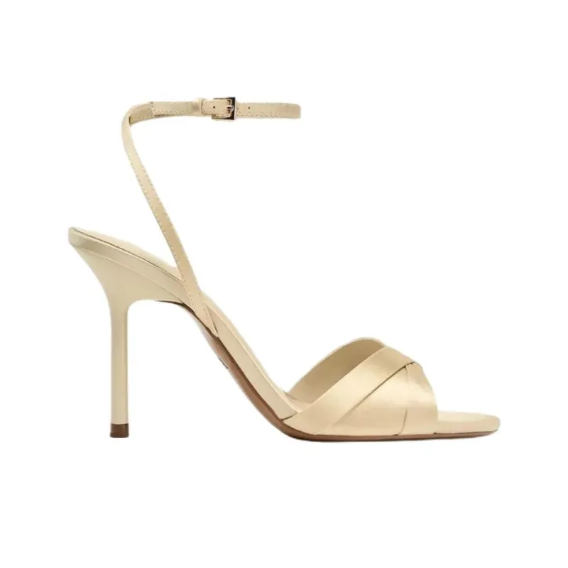 ZARA One Strap Sandals 9cm Women's Ecru-1