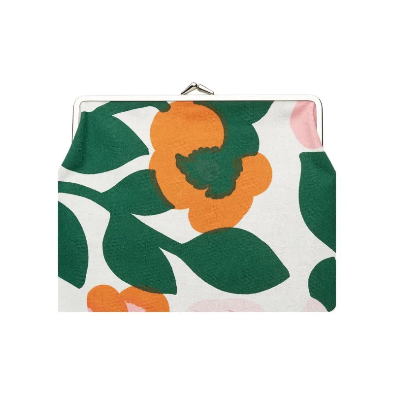 Marimekko Fabric Coin Purse Women's White & Green & Pink & Orange-1