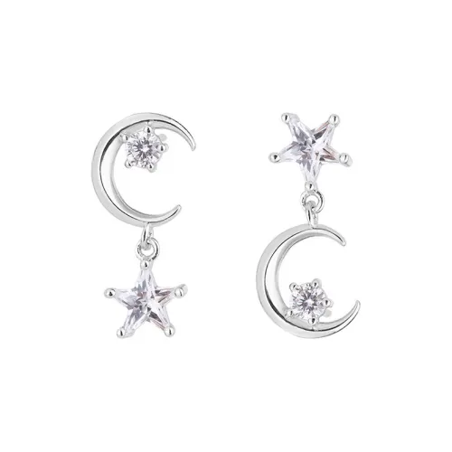 PHOENIXSILY 999 Fine Silver Stud Earrings Women's