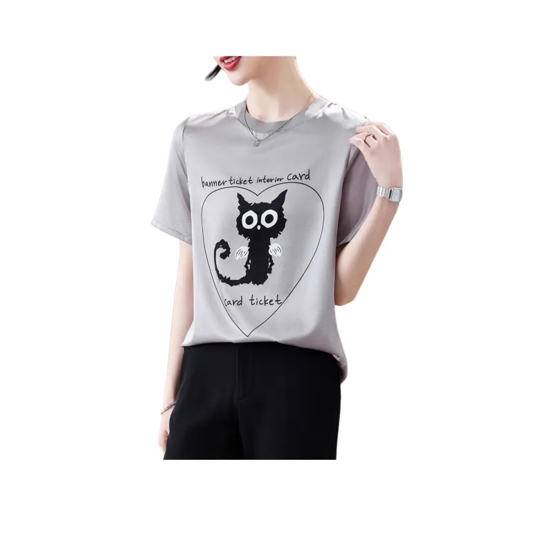 Yi Mengyuan Silk T shirt Women's-0