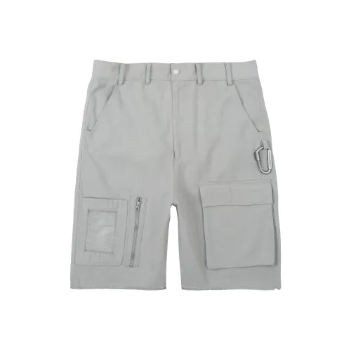 HARSH AND CRUEL Mountaineering Button Pocket Washed Craft Solid Color Frayed Edge Shorts Unisex