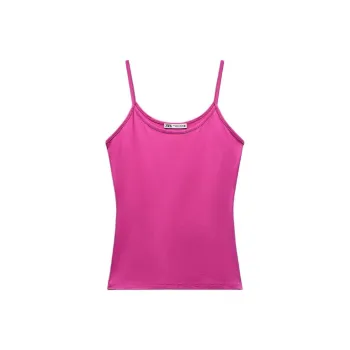 ZARA Tank Tops Women's Dark Purple Red